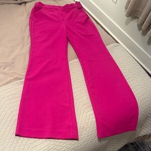 Editor Studio Stretch Twill High Waisted Flare Trouser Size 8 Long in Neon Berry